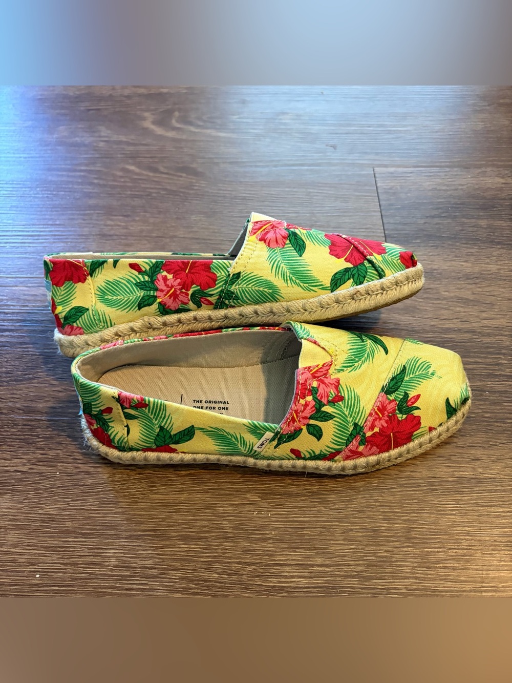 Toms Yellow Floral Espadrille Slip-Ons
Size 9